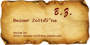 Beiner Zoltána névjegykártya